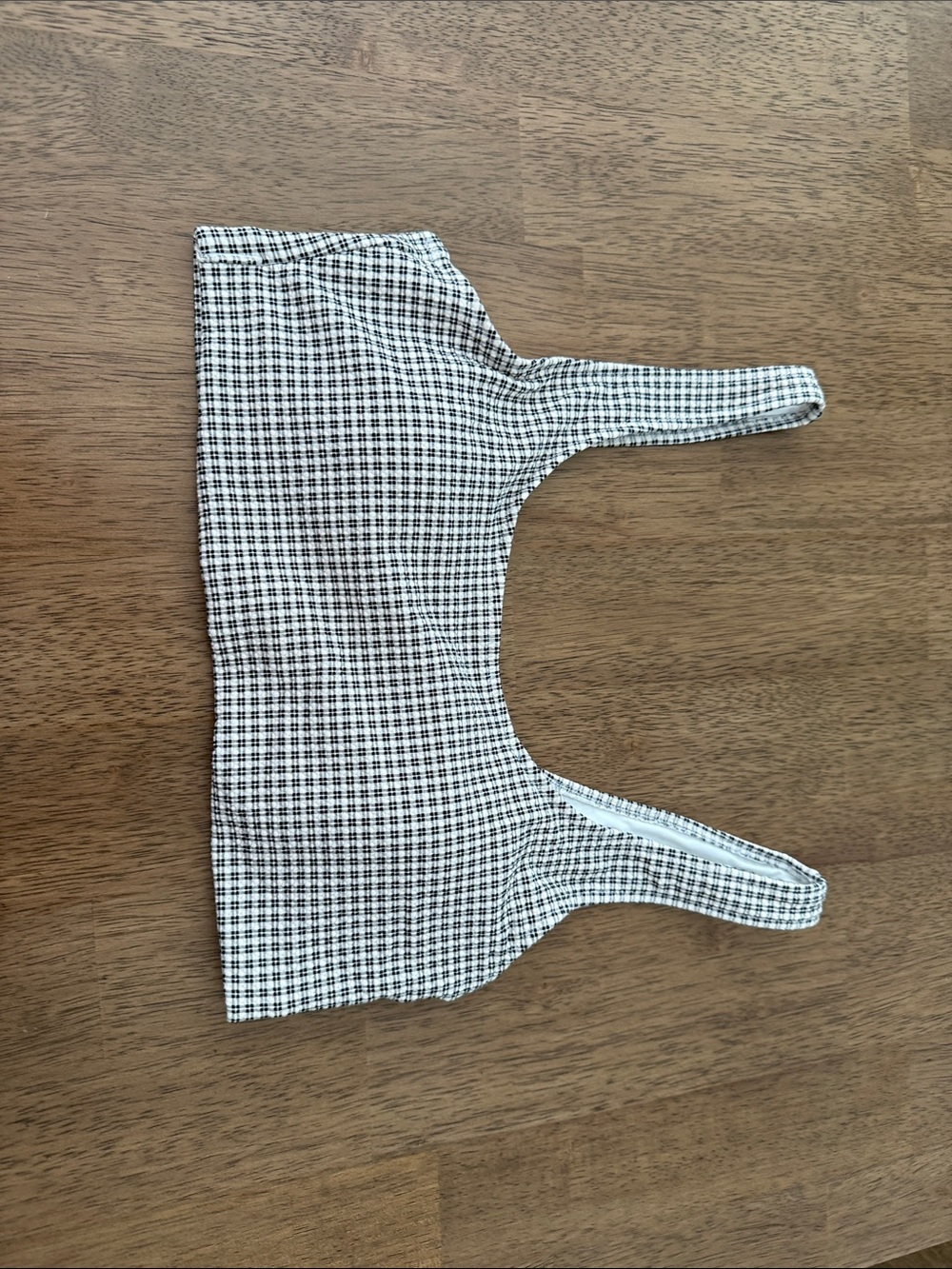 Old Navy Black and White Check Bikini Top